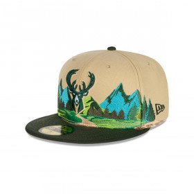 Gorro 59fifty NBA Milwaukee Bucks Team Landscape Light Beige