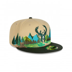 Gorro 59fifty NBA Milwaukee Bucks Team Landscape Light Beige