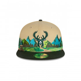 Gorro 59fifty NBA Milwaukee Bucks Team Landscape Light Beige