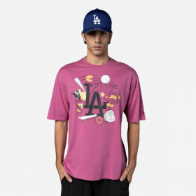 Polera  Los Angeles Dodgers MLB Food Graphic Med Purple