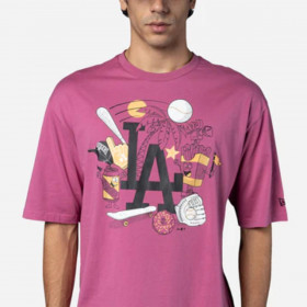 Polera  Los Angeles Dodgers MLB Food Graphic Med Purple