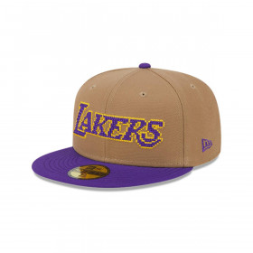 Gorra 59Fifty Los Angeles Lakers NBA Classic 8-Bit Wordmark Beige