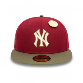 Gorra 59Fifty New York Yankees MLB Contrast Pin Dark Red