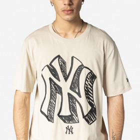 Polera  New York Yankees MLB Official Doodles Light Beige