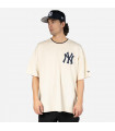 Polera  New York Yankees MLB Patches Light Beige