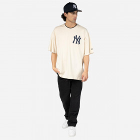 Polera  New York Yankees MLB Patches Light Beige