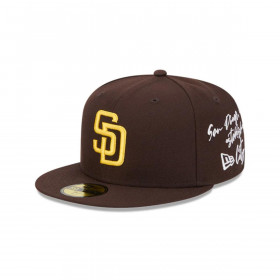 Gorra 59Fifty San Diego Padres MLB Team Verbiage Dark Brown