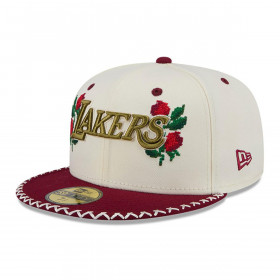 Gorra 59Fifty  NBA Los Angeles Lakers Novelty Stitch White