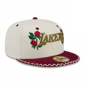 Gorra 59Fifty  NBA Los Angeles Lakers Novelty Stitch White