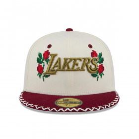 Gorra 59Fifty  NBA Los Angeles Lakers Novelty Stitch White