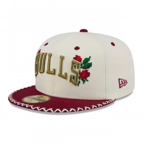 Gorra 59Fifty  NBA Chicago Bulls Novelty Stitch White