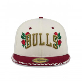 Gorra 59Fifty  NBA Chicago Bulls Novelty Stitch White