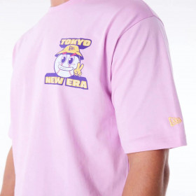 Polera New Era Brand City Graphic Pastel Pink