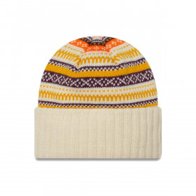 Knit New Era Fairisle Beanie Light Beige Woman