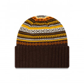 Knit  New Era Fairisle Beanie Dark Brown Woman