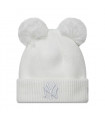 Knit New York Yankees MLB Double Pom Beanie White Woman