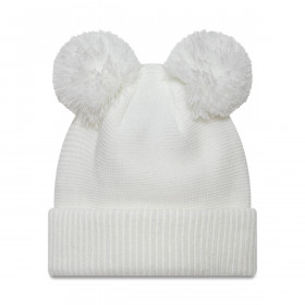 Knit New York Yankees MLB Double Pom Beanie White Woman