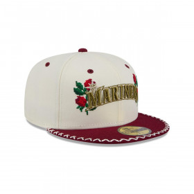 Gorra 59Fifty  MLB Seattle Mariners Novelty Stitch White