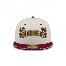 Gorra 59Fifty  MLB Seattle Mariners Novelty Stitch White