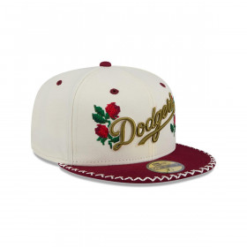 Gorra 59Fifty  MLB Los Angeles Dodgers Novelty Stitch White
