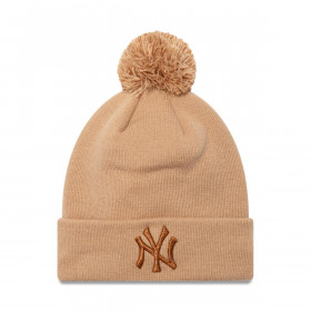 Knit New York Yankees MLB Metallic Bobble Bean Beige Woman