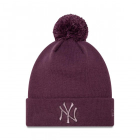 Knit New York Yankees MLB Metallic Bobble Bean Purple Woman