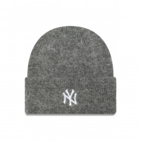 Knit New York Yankees MLB Wide Cuff Beanie Grey Woman