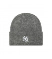 Knit New York Yankees MLB Wide Cuff Beanie Grey Woman