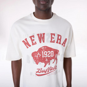 Polera  New Era Buffalo Graphic Open White
