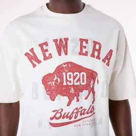 Polera  New Era Buffalo Graphic Open White