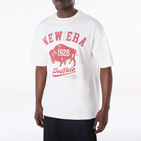 Polera  New Era Buffalo Graphic Open White