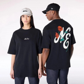 Polera New Era Floral Graphic  Black